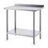 24 x 36 x 36 Inch Stainless Steel Work Table, Commercial Food Prep Worktable Heavy Duty Prep Worktable