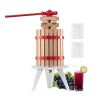 1.6 Gal/6L Fruit Wine Press, Solid Wood Basket with 8 Blocks, Heavy Duty Manual Juice Maker