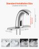Touchless Bathroom Sink Faucet, Automatic Motion Sensor Restroom Toilet Faucet with Hole Cover Plate, Battery Operated