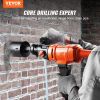 Diamond Core Drilling Machine, 4in Handheld Wet Concrete Core Drill Rig, 1100-2400RPM Two Speed & 1-1/4" Thread & 2 Bubble Levels