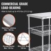 Kitchen Utility Cart, 3 Tiers, Wire Rolling Cart with 470LBS Capacity, Steel Service Cart on Wheels