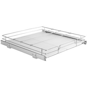 21.5"Wx21"Dx3.5"H Pull Out Cabinet Organizer, Heavy Duty Slide Out Pantry Shelves, Steel Roll Out Drawers, Sliding Drawer Storage for Home Under Sink