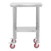 Stainless Steel Table, 24 x 18 Inches Food Prep Worktable with Wheels