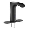 Touchless Bathroom Sink Faucet, Automatic Motion Sensor Waterfall Restroom Toilet Faucet with Hole Cover Plate