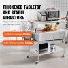 Stainless Steel Work Table 30 x 48 x 38 Inch, with 4 Wheels, 3 Adjustable Height Levels
