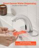 Touchless Bathroom Sink Faucet, Automatic Motion Sensor Restroom Toilet Faucet with Hole Cover Plate, Battery Operated