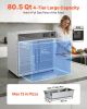 Electric Hot Box Food Warmer, 4-Tier Commercial Warming Cabinet with Water Tray, Double-Door and Adjustable Shelves