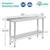 18" x 60" 18-Gauge Stainless Steel Commercial Work Table with 4" Backsplash and Undershelf