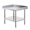 Stainless Steel Work Table, 24 x 28 x 26 Inch Commercial Food Prep Worktable, 3-Sided Backsplash Heavy Duty Prep Worktable