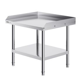 Stainless Steel Work Table, 24 x 28 x 26 Inch Commercial Food Prep Worktable, 3-Sided Backsplash Heavy Duty Prep Worktable