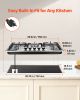 30-inch Gas Cooktop, 5 Burners Built-in Gas Stove Top, Max 12250BTU NG/LPG Convertible Stainless Steel Natural Gas Hob
