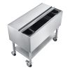 Commercial Ice Bin, 100.7 Qt Max Capacity, 36 x 19 x 35 Inch Stainless Steel Ice Chest with Sliding Lid and Bottle Holders