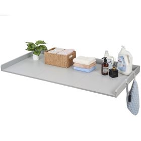 Washer Dryer Countertop, 54 x 27.5 in Wooden Washer and Dryer Topper with Edge & 2 Hooks (Default: Default)
